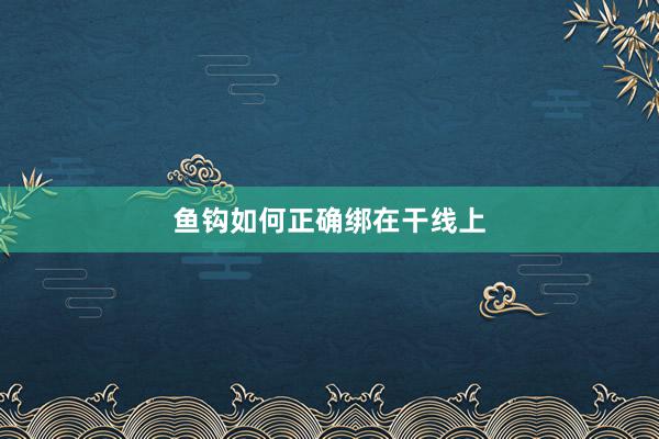 鱼钩如何正确绑在干线上